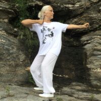 Beatrice performing qigon in Santa Barbara